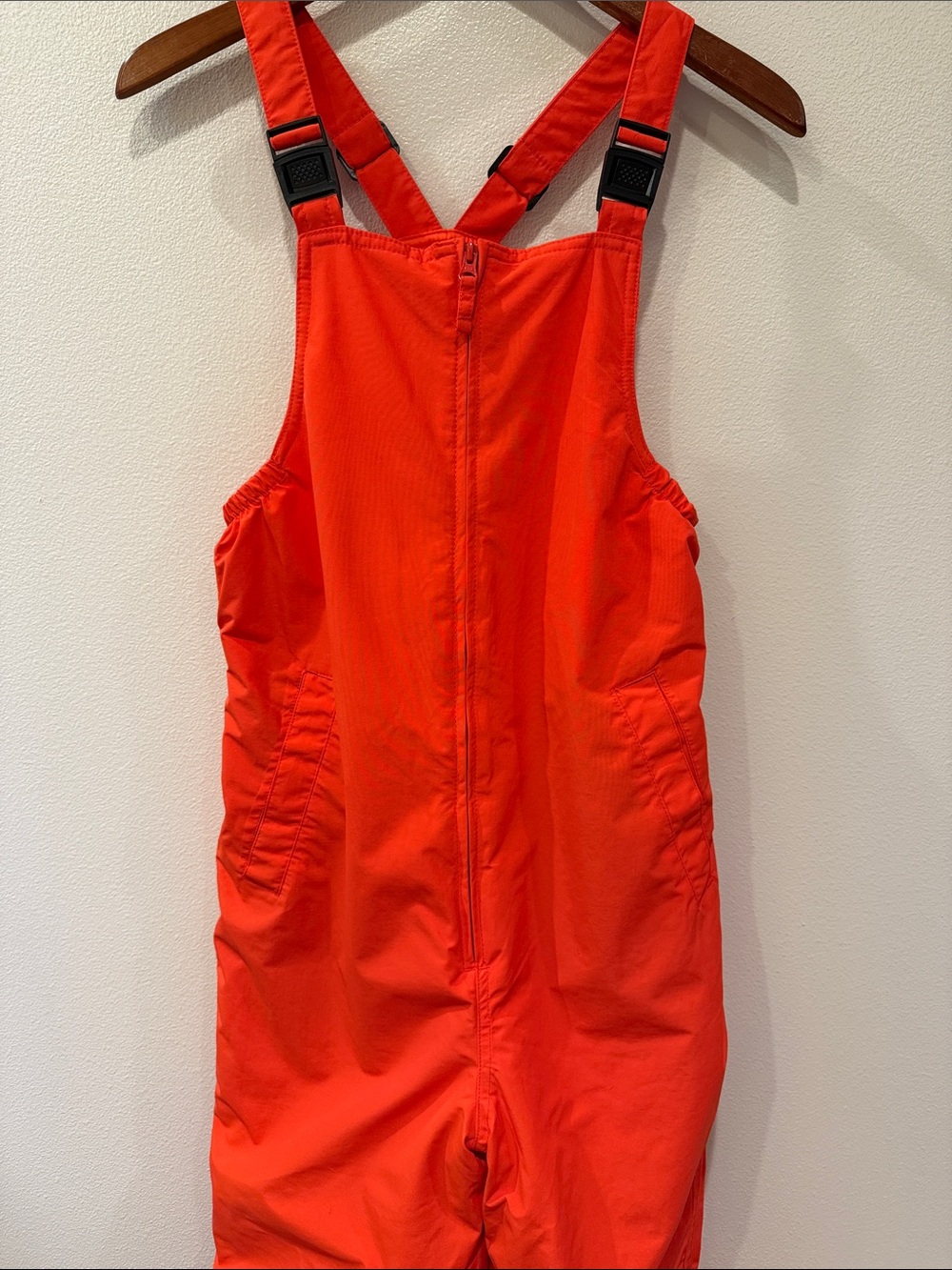 Lands' End Iron Knee Orange Kids Snow Bib Overalls size 16